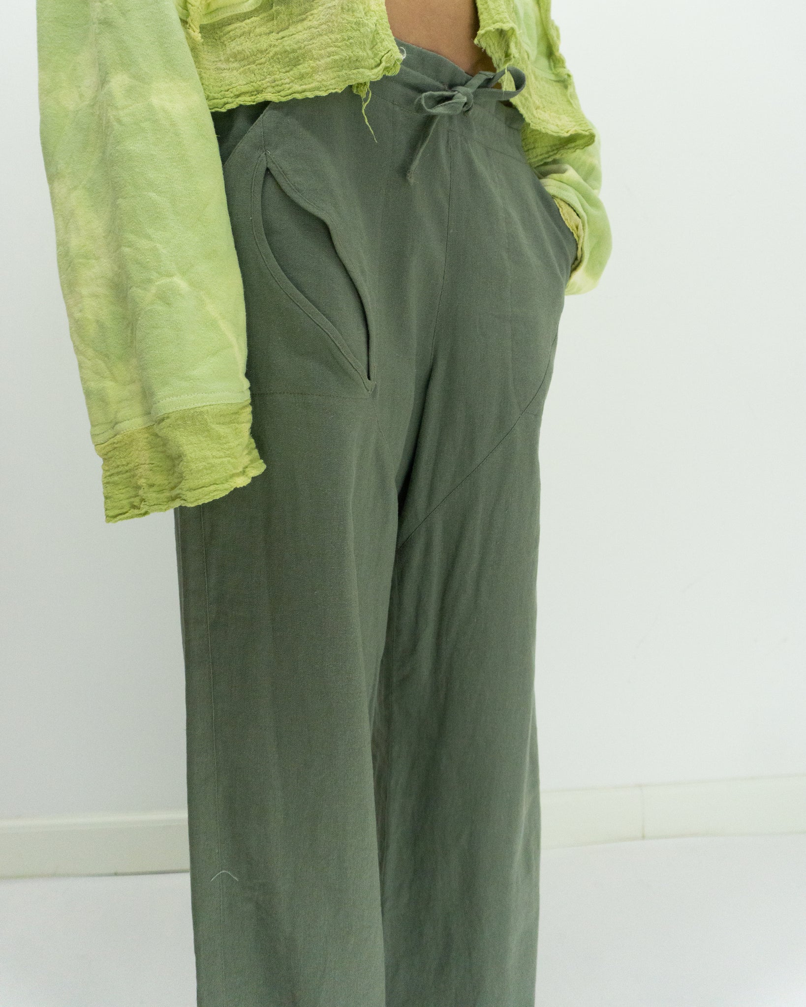 'Serenity' Linen Pants Green