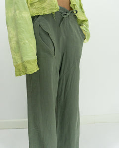 'Serenity' Linen Pants Green